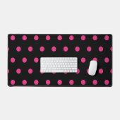 Polka Dot Desk Mat (Zwart & Neon Roze) (Keyboard & Muis)