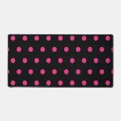 Polka Dot Desk Mat (Zwart & Neon Roze) (Voorkant)