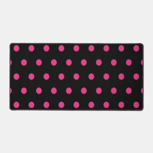 Polka Dot Desk Mat (Zwart & Neon Roze)