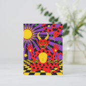 Polka Dot Devil en Snake Pop Art Briefkaart (Staand voorkant)