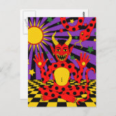 Polka Dot Devil en Snake Pop Art Briefkaart (Voorkant / Achterkant)