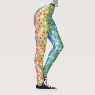 Polka dot Diamond patroon multicolor Leggings