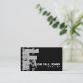 Polka Dot Distress — Monogram F Visitekaartje (Staand voorkant)