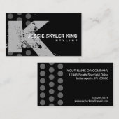 Polka Dot Distress — Monogram K Visitekaartje (Voorkant / Achterkant)