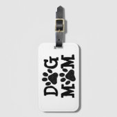 Polka Dot DOG MOM Pawprints Bagagelabel (Voorkant (verticaal))