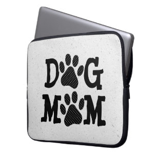 Polka Dot DOG MOM Pawprints Laptop Sleeve