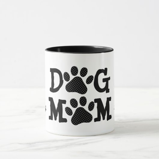 Polka Dot DOG MOM Pawprints Mok (Midden)
