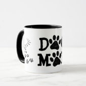 Polka Dot DOG MOM Pawprints Mok (Voorkant links)