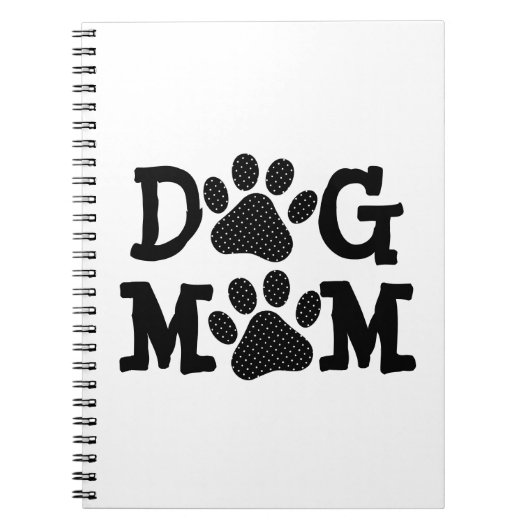 Polka Dot DOG MOM Pawprints Notitieboek (Voorkant)