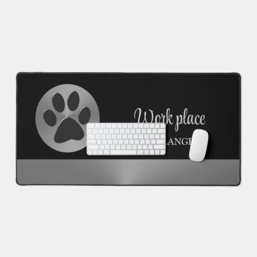 Polka Dot Dog Paw op Silver Pet Grooming Service Bureaumat (Keyboard & Muis)