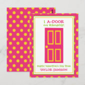 Polka Dot Door gepersonaliseerde Valentijnse kaart (Voorkant / Achterkant)