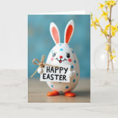Polka Dot Easter Faux Porcelain Card Kaart (Gele Bloem)