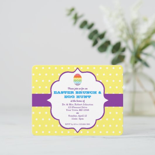 Polka Dot Easter Kaart (Staand voorkant)