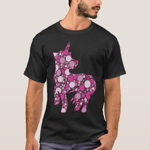 Polka Dot Eenhoorn Internationale Dot Dag Roze Uni T-shirt