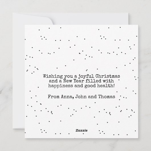 Polka Dot Eenvoudig Zwart Wit Minimalistisch Kerst Feestdagenkaart (Achterkant)