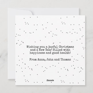 Polka Dot Eenvoudig Zwart Wit Minimalistisch Kerst Feestdagenkaart