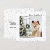 Polka Dot Eenvoudig Zwart Wit Minimalistisch Kerst Feestdagenkaart (Voorkant / Achterkant)