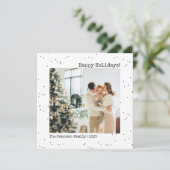 Polka Dot Eenvoudig Zwart Wit Minimalistisch Kerst Feestdagenkaart (Staand voorkant)