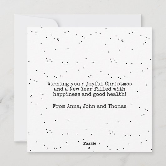 Polka Dot Eenvoudig Zwart Wit Minimalistisch Kerst Feestdagenkaart (Achterkant)