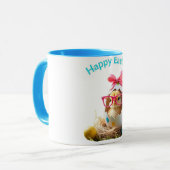 Polka Dot Egg Chick met bril Happy Easter Mok (Voorkant links)