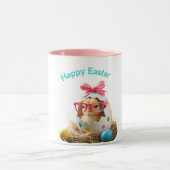 Polka Dot Egg Chick met bril Happy Easter Mok (Midden)