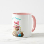 Polka Dot Egg Chick met bril Happy Easter Mok (Voorkant rechts)