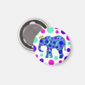 Polka Dot Elephant Magnet (Voorkant / Achterkant)