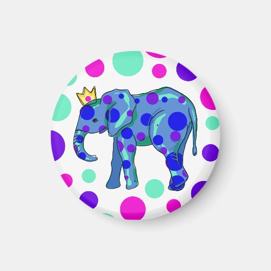 Polka Dot Elephant Magnet (Voorkant)