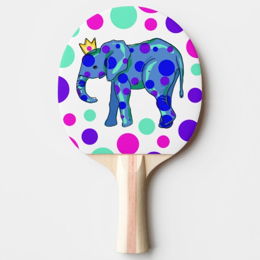 Polka Dot Elephant Ping Pong Paddle Tafeltennisbatje (Voorkant)