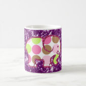 Polka Dot Elephant Sparkly Paars Girly Gifts Koffiemok (Center)