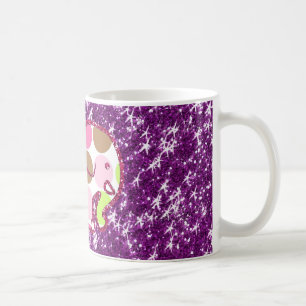 Polka Dot Elephant Sparkly Paars Girly Gifts Koffiemok