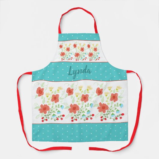 Polka Dot en Bloemen Schort (Voorkant)