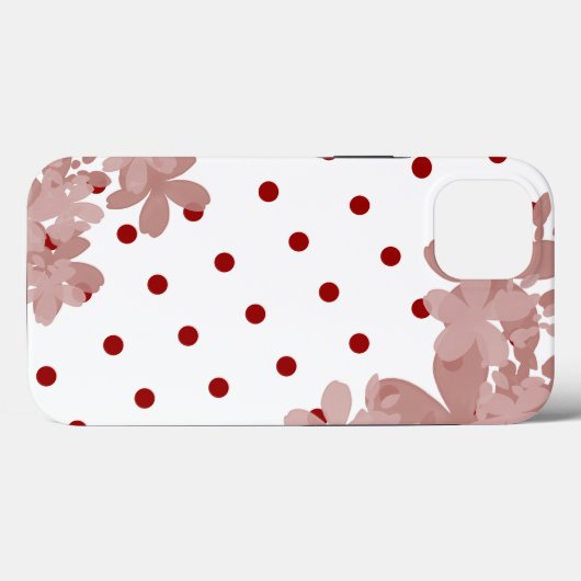 Polka dot en bloemmotief Case-Mate iPhone case (Achterkant (horizontaal))