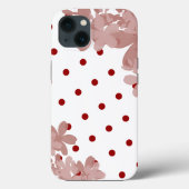 Polka dot en bloemmotief Case-Mate iPhone case (Achterkant)