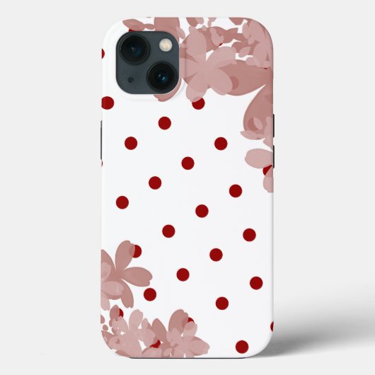 Polka dot en bloemmotief Case-Mate iPhone case (Achterkant)