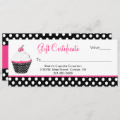 Polka Dot en Cupcake Business Cadeft Certificate (Voorkant / Achterkant)