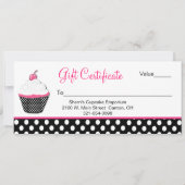 Polka Dot en Cupcake Business Cadeft Certificate (Voorkant)