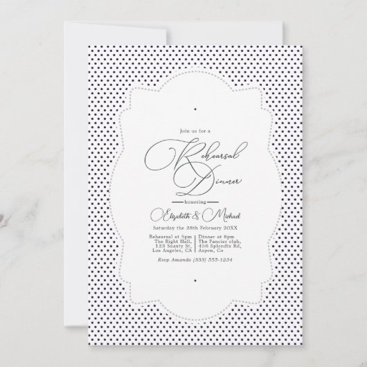  Polka Dot en Lace repetitie diner Kaart (Voorkant)