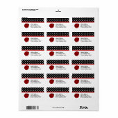 Polka Dot en Lady Bug Adresetiketten Etiket (Full Sheet)