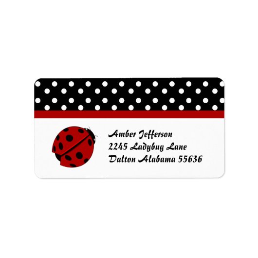 Polka Dot en Lady Bug Adresetiketten Etiket (Voorkant)