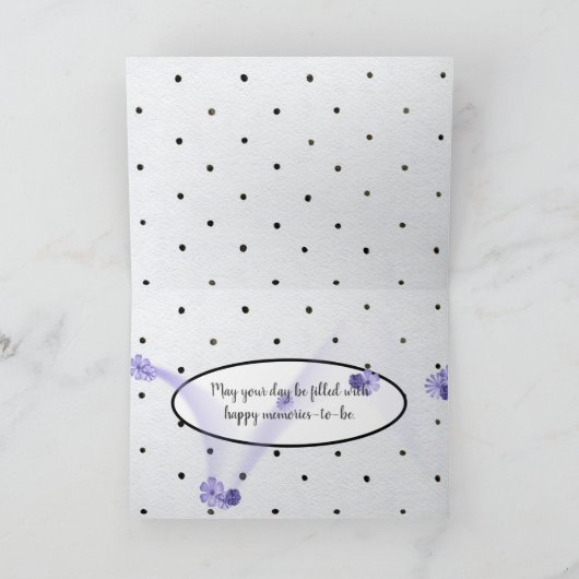 Polka Dot en lintboeg verjaardag Kaart (Binnen)