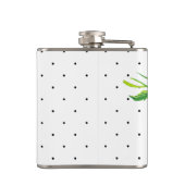 Polka Dot en Rood Geel Bloemen Groomsmen Heupfles (Achterkant)