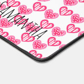 Polka dot en strepen harten bureaumat (Hoek)