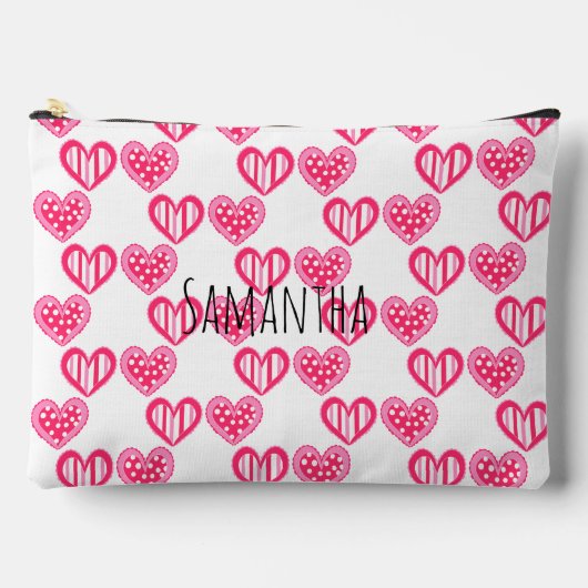 Polka dot en strepen harten etui (Voorkant)