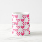 Polka dot en strepen harten koffiemok (Center)