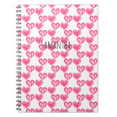 Polka dot en strepen harten notitieboek (Voorkant)