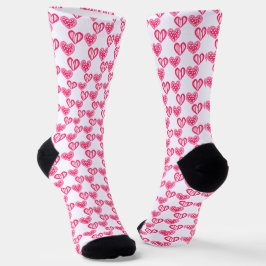Polka dot en strepen harten sokken