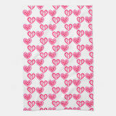 Polka dot en strepen harten theedoek (Verticaal)