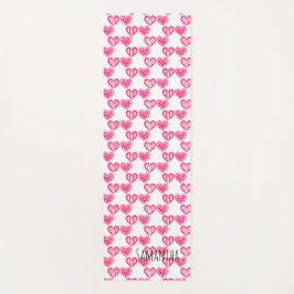 Polka dot en strepen harten yogamat