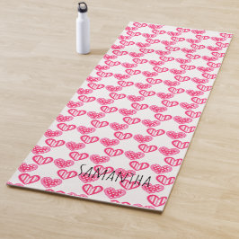 Polka dot en strepen harten yogamat
